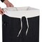 Black Wicker Laundry Basket with Removable Polyester Cotton Liner and PU Handles